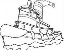 Tug Boat Black Clipart