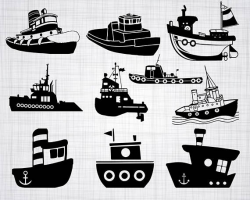 Tugboat SVG Bundle, Tugboat SVG, Tugboat Clipart, Cut Files For ...
