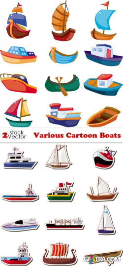 Vectors - Various Cartoon Boats | design elements | Pinterest ...