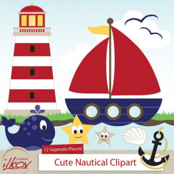 Professional Cute Nautical Clipart for Digital Scrapbooking ...