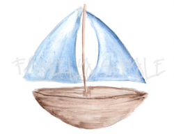 Watercolor Sailboat Clipart