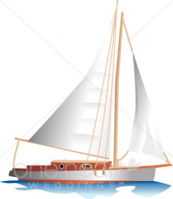 Wood and White Sailboat Clipart | Nautical Wedding Clipart