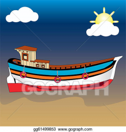 Vector Art - Boat on beach. EPS clipart gg61499853 - GoGraph