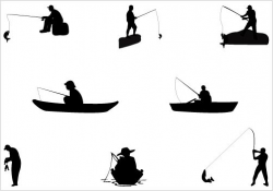 Man Fishing Silhouette vector graphics - Silhouette Clip ...