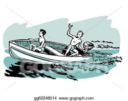 Drawing - Two young boys enjoying a boat ride. Clipart ...