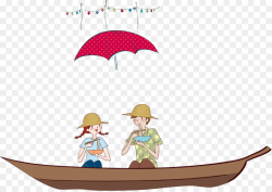 Illustration - Summer boy girl boat picnic illustration png download ...