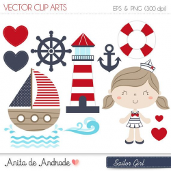 Sailor Girl Digital Clipart Vector - Personal and Commercial Use ...