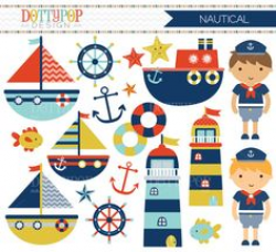 INSTANT DOWNLOAD, baby boy sailing clip art, whale clipart, sail ...