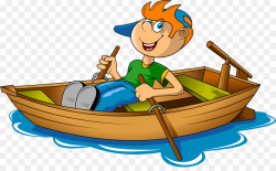 Rowing Boat Canoe Clip art - A boy rowing in the river png download ...