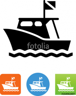 Dive Boat Icon - Illustration