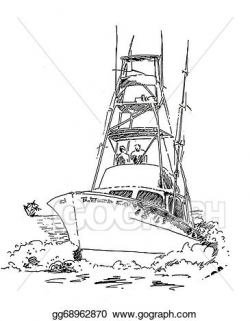 Clipart - Offshore fishing boat sketch. Stock Illustration ...