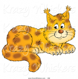 Critter Clipart of a Happy and Adorable Spotted Bobcat Cub with ...