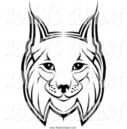 Clip Art of a Black and White Bobcat Face by Seamartini Graphics ...