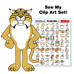 Bobcat Mascot Clip Art Bundle