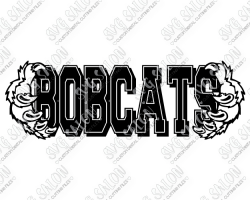 Bobcats Claw Frame School Team SVG Cut File Set for Cheer Shirts