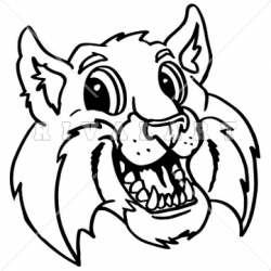 Mascot Clipart Image of Smiling Bobcat Head | Bobcat Clip Art ...