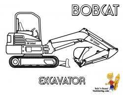 Bobcat Coloring Excavator | kleurplaten | Pinterest | Construction ...