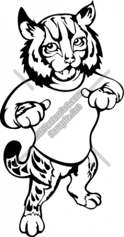 Mascot Clipart Image of Black White Wildcats Bobcats Graphic ...