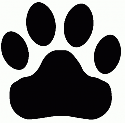 Tiger Paw Clipart Black And White - Letters
