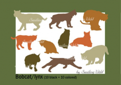 bobcat lynx art svg silhouette clipart wildlife vector graphic ...