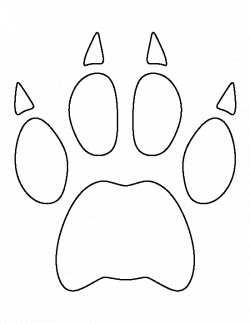 Bobcat paw print pattern. Use the printable outline for crafts ...