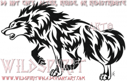 Black Tribal Bobcat Tattoo Stencil By WildSpiritDesigns