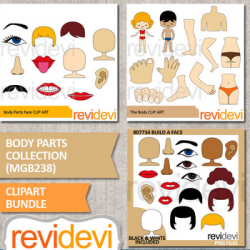 Clip Art Body Parts Collection / Clipart Bundle / The body and face ...