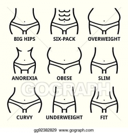 EPS Illustration - Female body shape - fit, big hips, obese ...