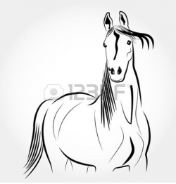 Horse stylized portrait icon vector Stock Vector,animal body, animal ...