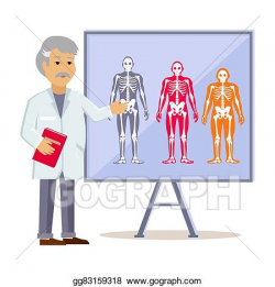EPS Illustration - Doctor shows type human body. Vector Clipart ...