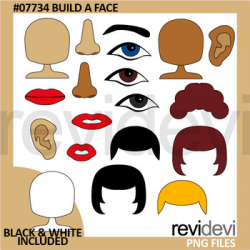 Build A Face clip art - Learning body parts clipart by revidevi | TpT