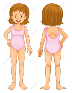 Girl in the human body clipart