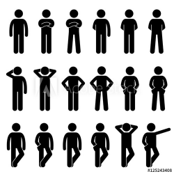 Various Basic Standing Human Man People Body Languages Poses ...
