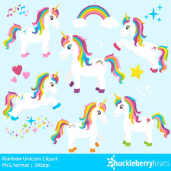 Unicorn Clipart Unicorn Clip Art Pony Horse Girl Rainbow