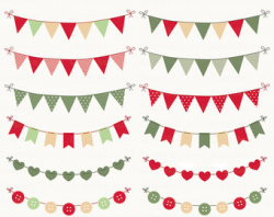 Chalkboard Bunting Flags Clipart. BUNTING SET.