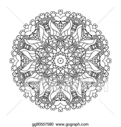 EPS Vector - Mandala. ethnic decorative round element. hand drawn ...
