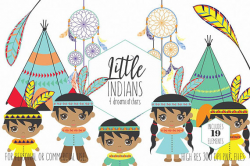 NATIVE AMERICAN INDIAN Clipart for Commercial Use Thanksgiving Clip ...
