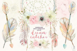Watercolor floral dreamcatcher boho by GrafikBoutique on Creative ...