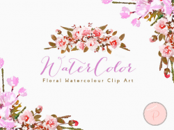 Boho floral clipart, Boho Watercolor Floral Clip art, Watercolor ...