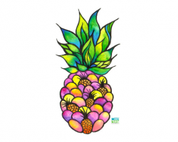 Pineapple mini pineapples Hawaii tropical beach boho art