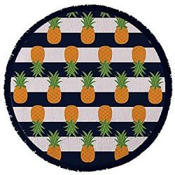 Amazon.com: Round Towel Co. Pineapple Pattern Round Beach Towel 100 ...