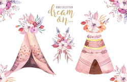 Watercolor teepee collection ~ Illustrations ~ Creative Market