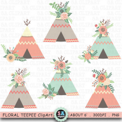 Floral Teepee ClipArt 