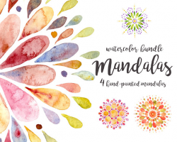 Watercolor mandala, Mandala Clipart, Watercolor mandala, Boho ...