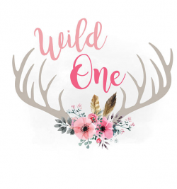 Wild One SVG clipart Floral Antlers svg feathers and hornes