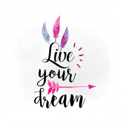 Live your Dream svg clipart, Boho feathers arrow Clipart, Dream big ...