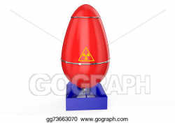Drawing - Atomic red air bomb. Clipart Drawing gg73663070 - GoGraph