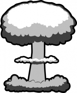 Atomic Bomb Black And White Clipart