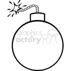 Royalty Free RF Clipart Illustration Black and White Cartoon Bomb With Lit  Fuse clipart. Royalty-free clipart # 395875