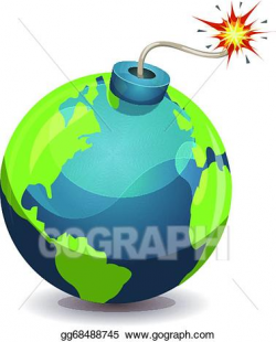Vector Art - Earth planet warning bomb. EPS clipart gg68488745 - GoGraph